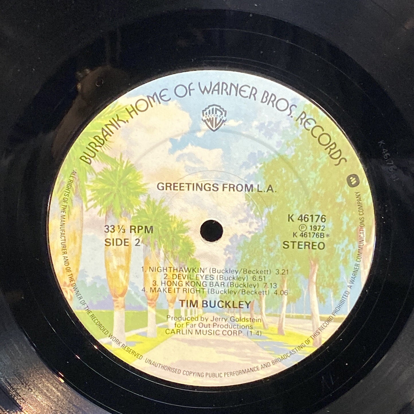 TIM BUCKLEY Greetings From L.A. WARNER BROS K46176 LP Die-cut Postcard