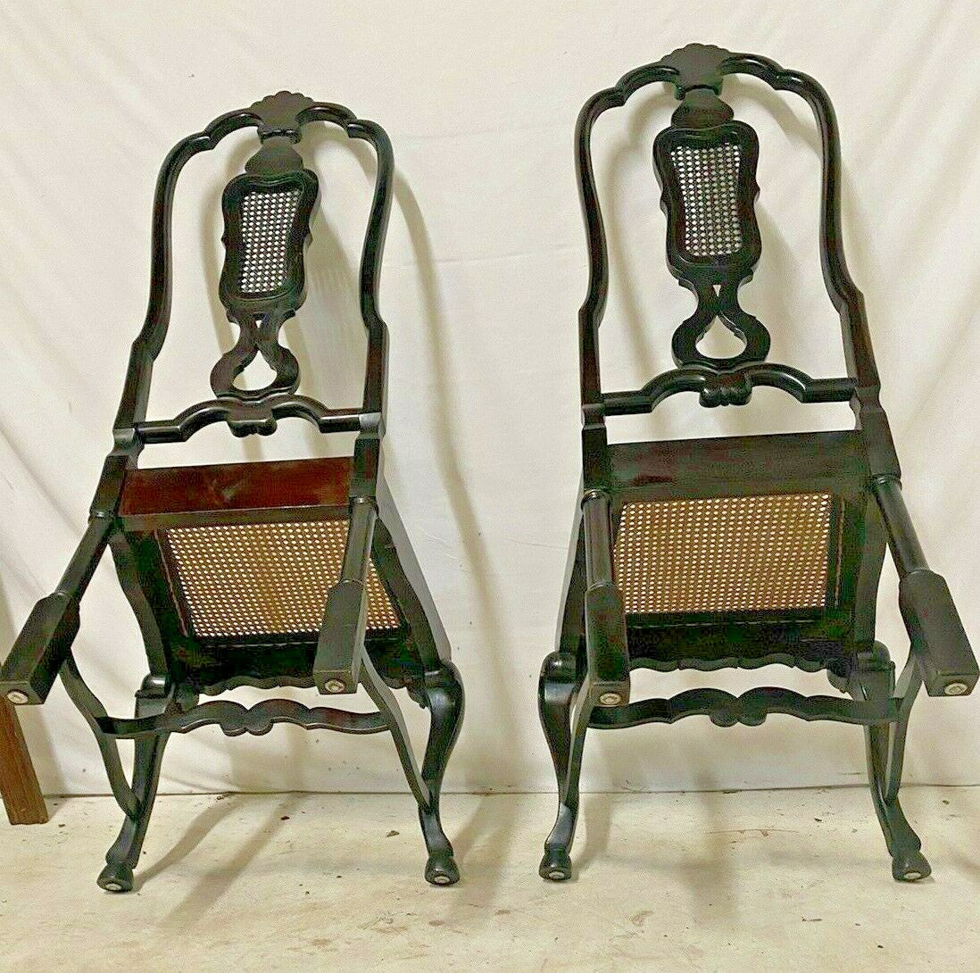 PAIR OF DUTCH BAROQUE-STYLE TALL BACK SIDE CHAIRS