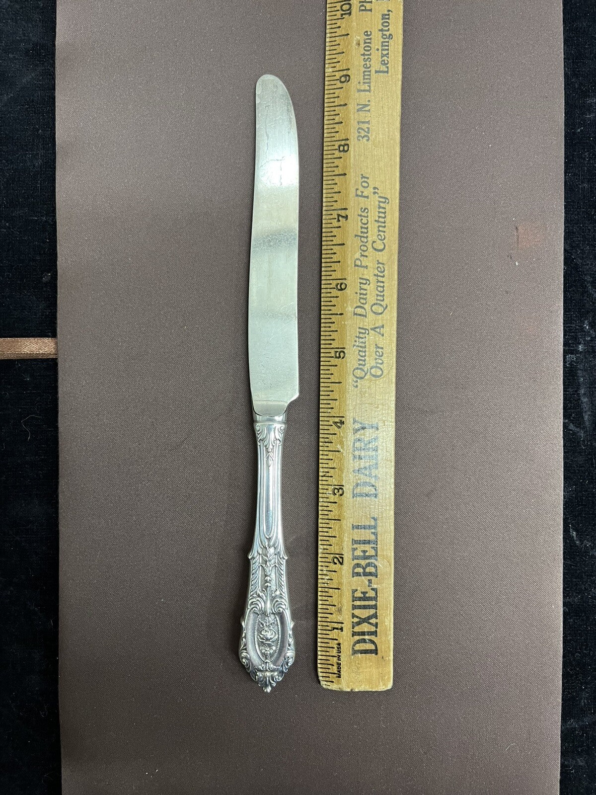 Rose Point by Wallace 60.5g Sterling Silver Dinner Knife 9” NO MONO