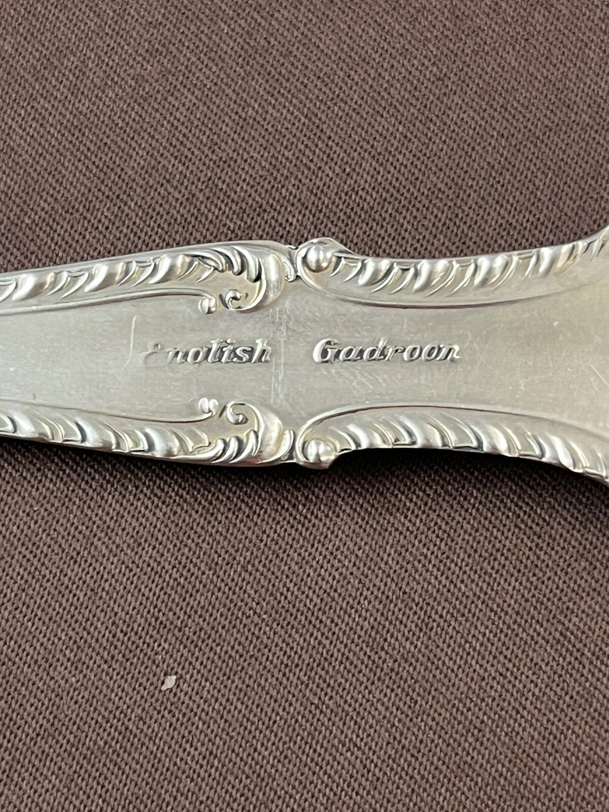 English Gadroon by Gorham 70g Sterling Silver Pierced Serving Table Spoon 8.5"