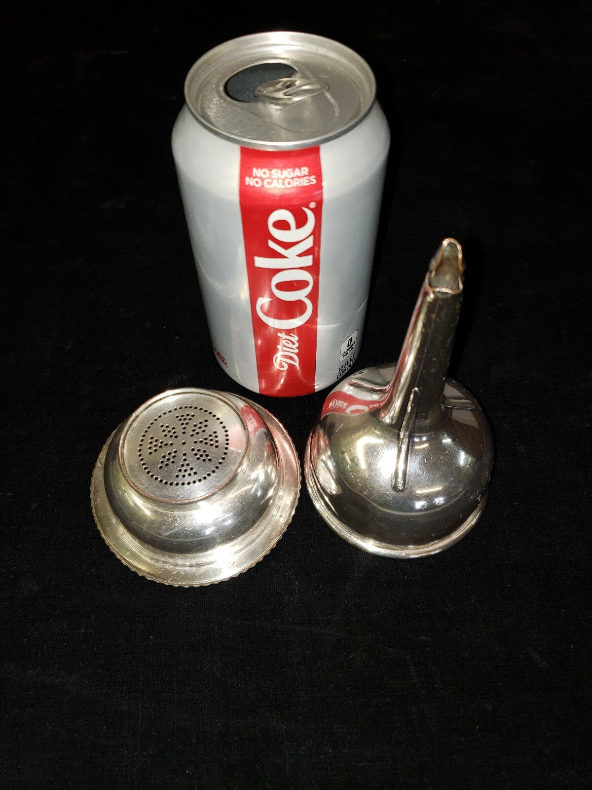 Antique English Georgian Silver Plate 2 pc Wine Funnel