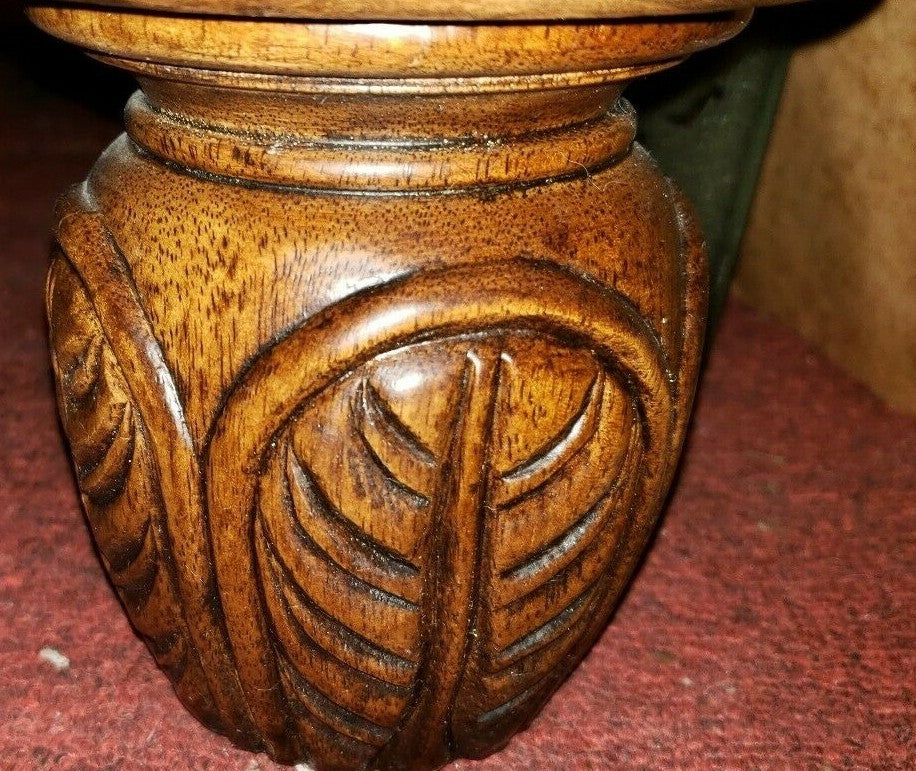 Mahogany Tiered Console Entryway Sofa Couch Table Fluted Columns