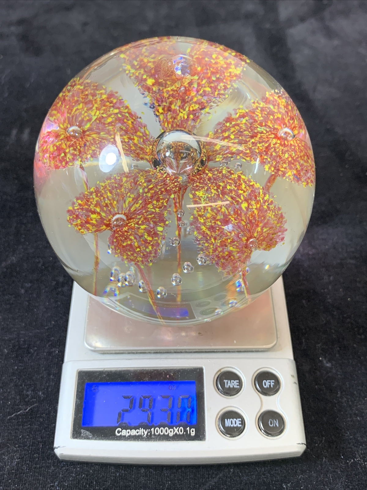 Vintage Millefiori Murano Style Pattern Paperweight Hand Blown Glass # 11