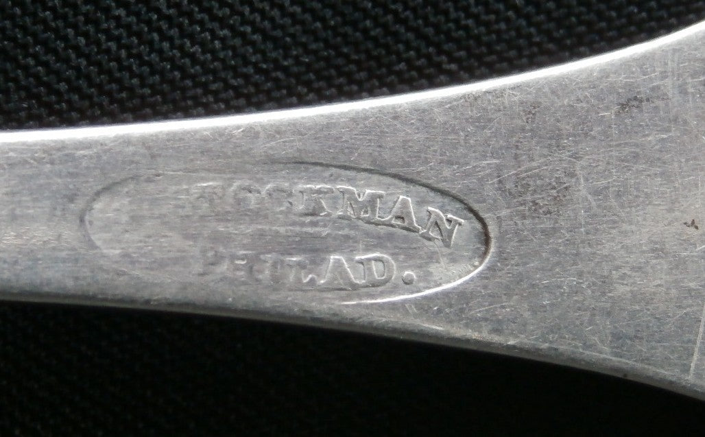 Large J Stockman Coin Silver Tablespoon - Philadelphia - Monogrammed "G"