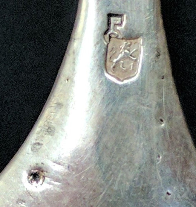 1892 Sterling Tea Caddy Spoon Dutch S B Landeck London Repousse Hallmarked