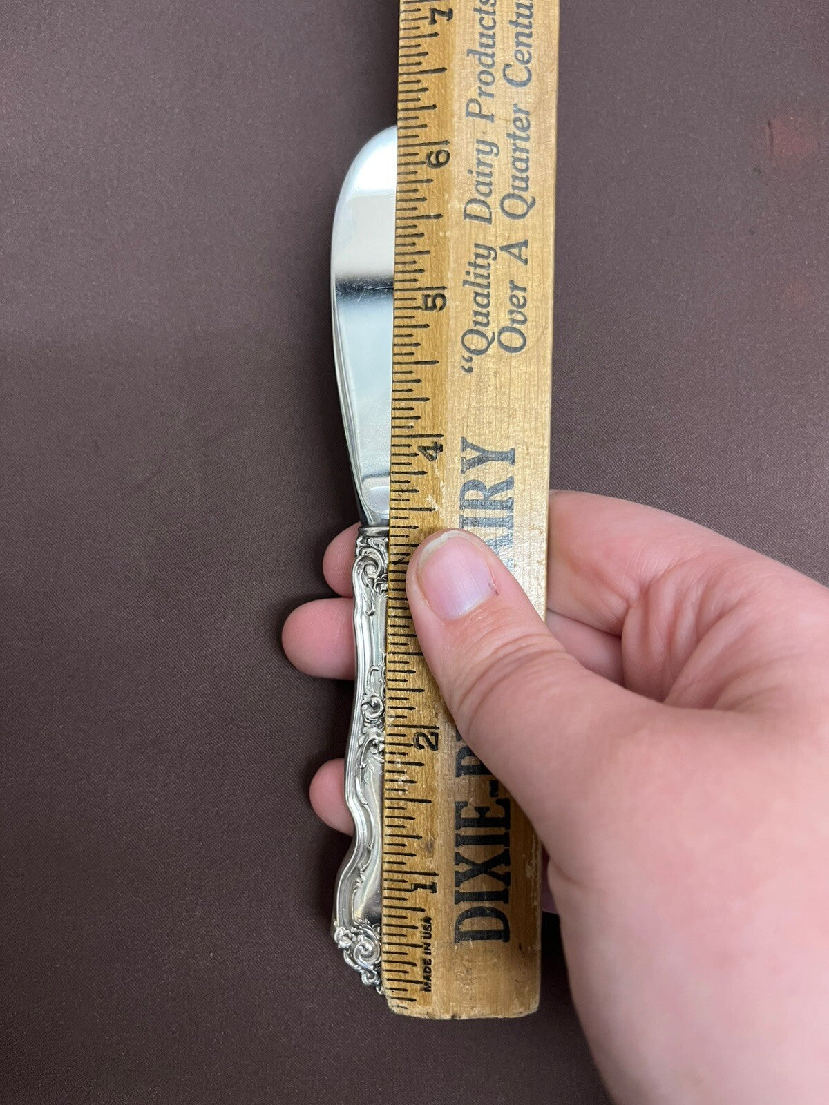 La Reine Wallace Pair of Butter Spreaders Paddle Blade Hollow Handle NM 6 1/4"