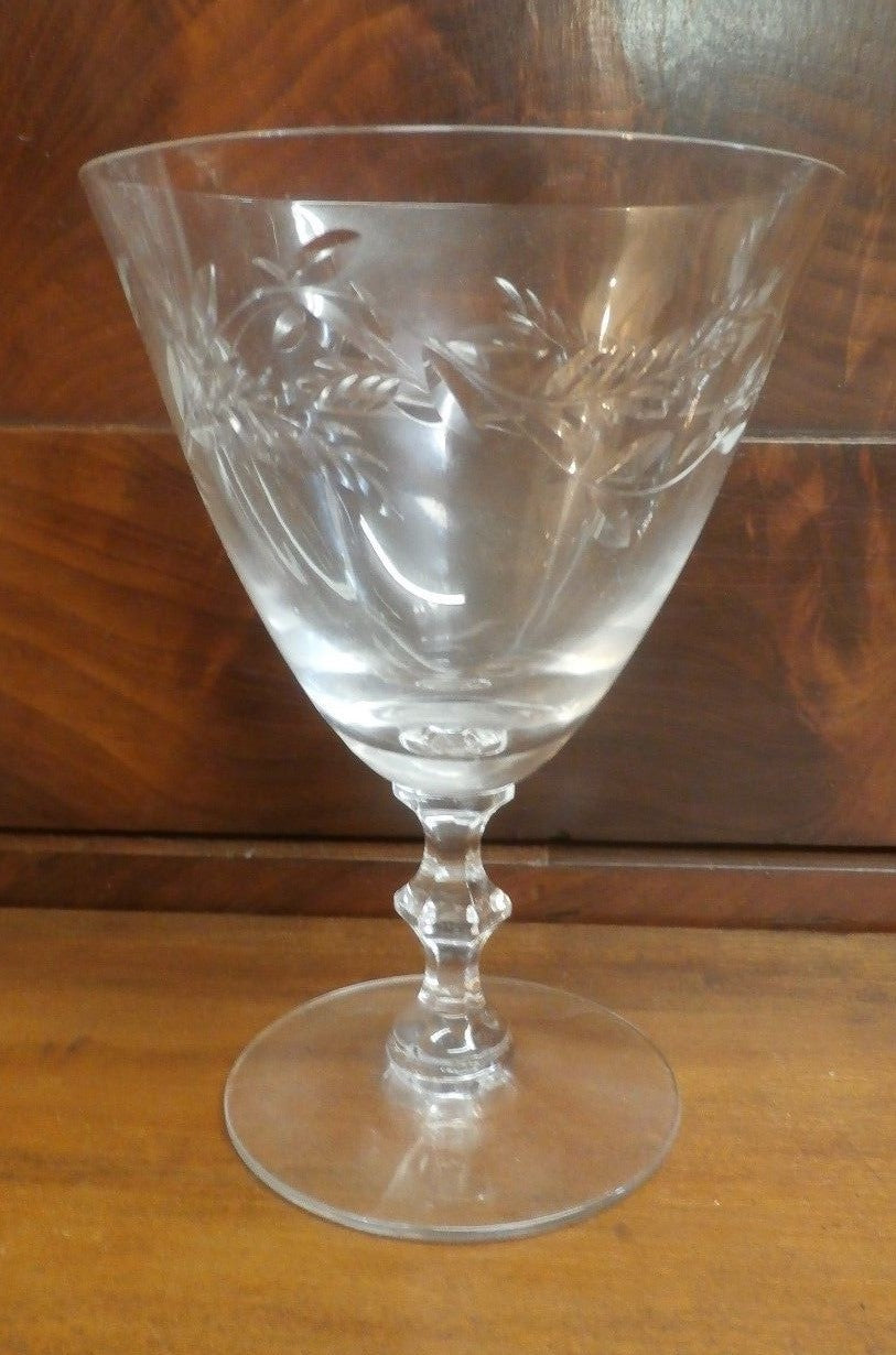 Set of 9 Tiffin Franciscan Water Wine Glasses Montecarlo pattern1950-60