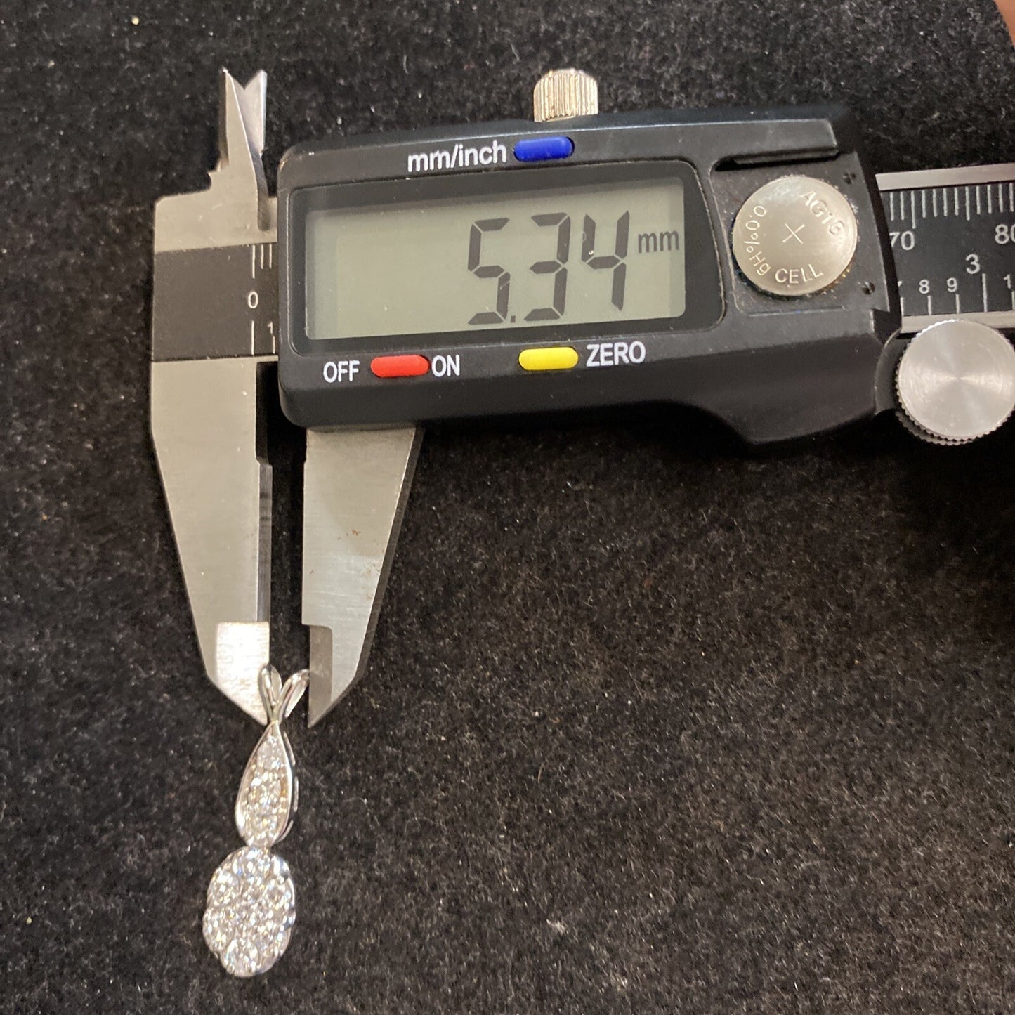 14K Gold 10 Diamond Approx 1.38 cts Pendant 2.9g SI1-SI2 TESTED Sterling Chain