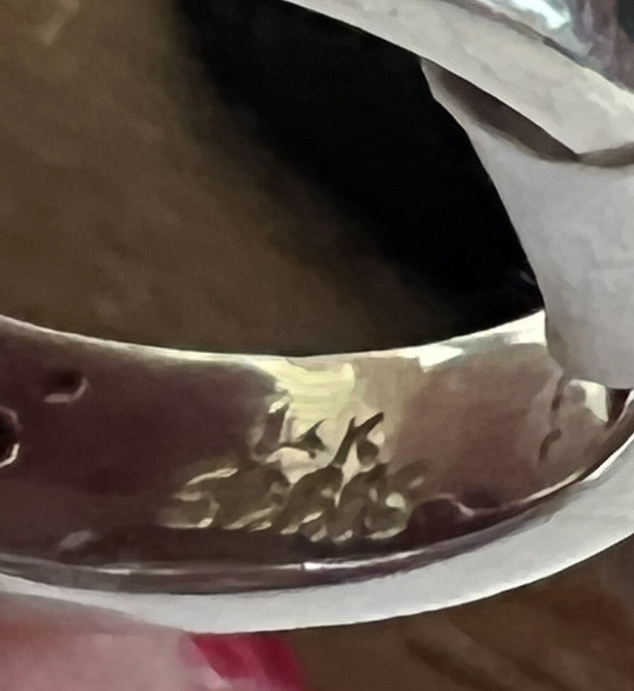 14K White Gold,Diamond By Pass or Bow Tie Ring Size 7, 11.8 grams