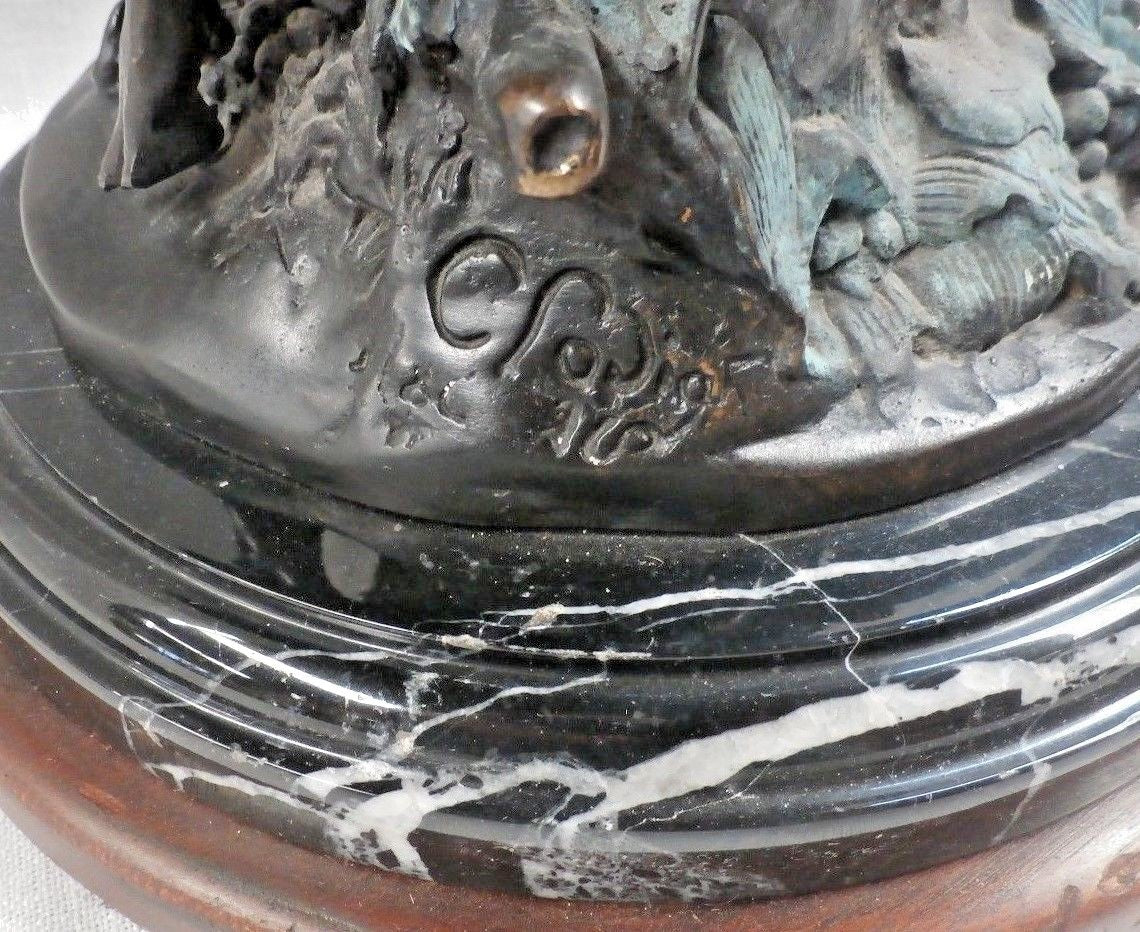 Bronze Bacchanalia Statue Clodion 2 Women Dancers Celebrating Wine Tambourine