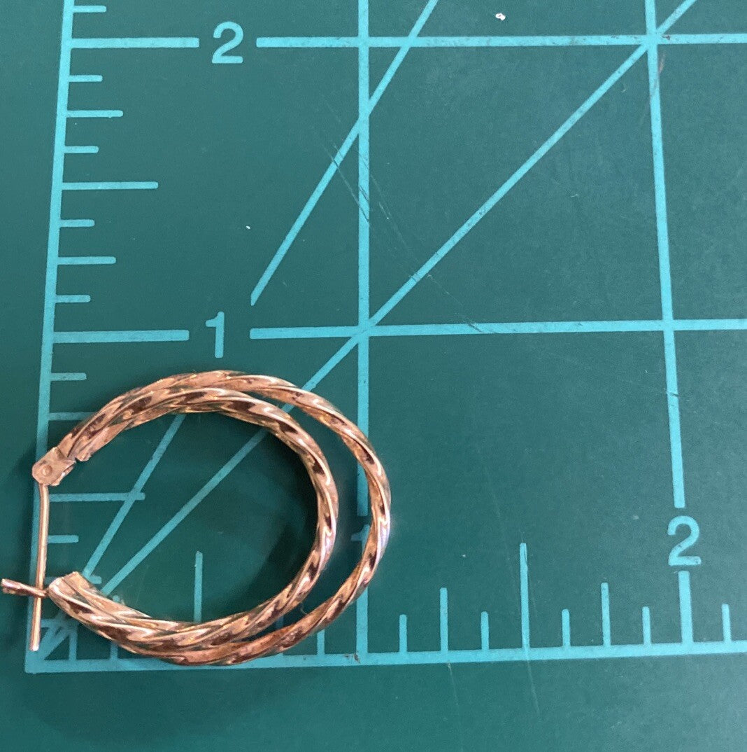 3.1g 14K Yellow Gold Double Hoop Earrings