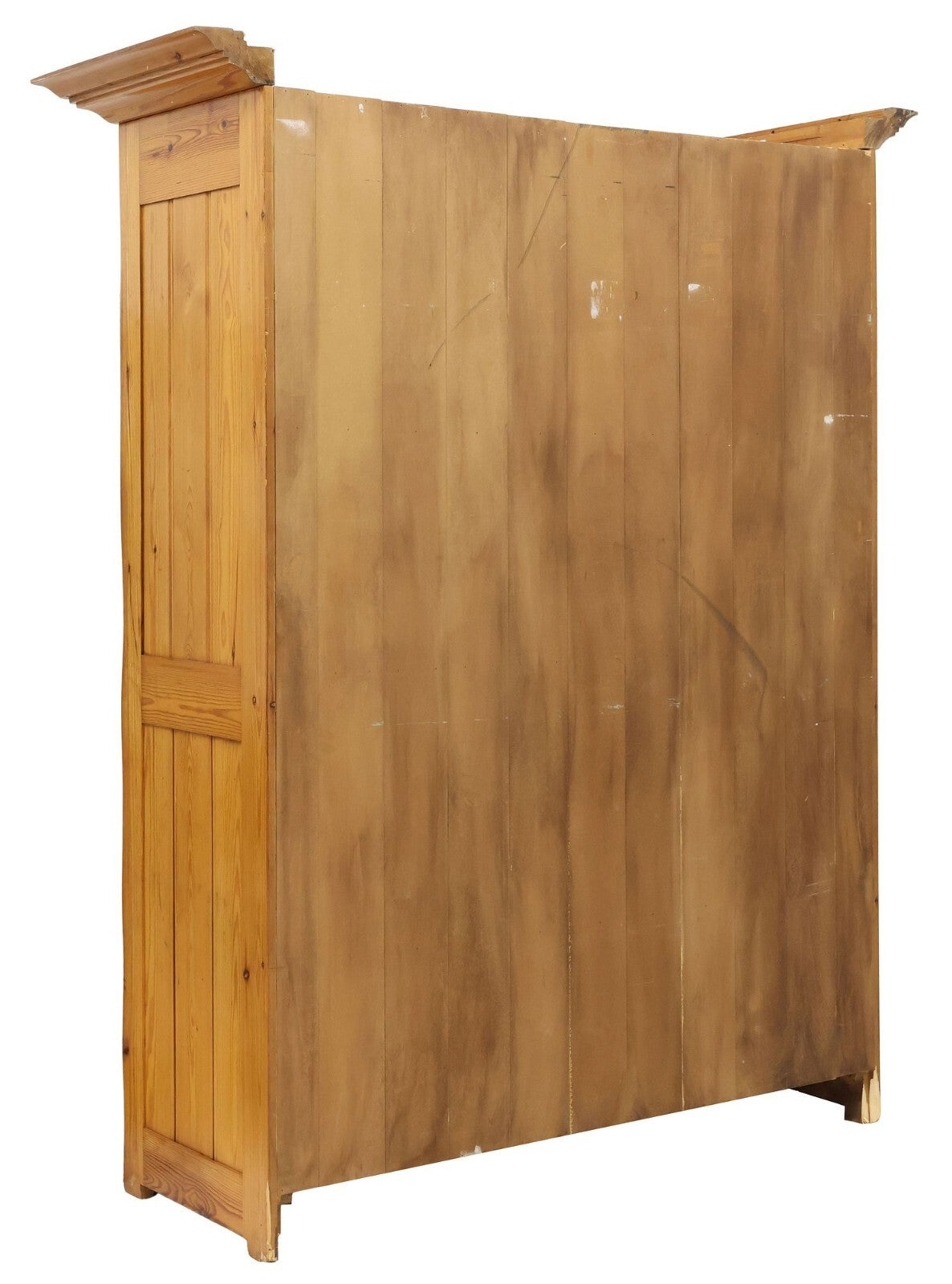 LARGE FRENCH PINE FOUR-DOOR LARDER PANTRY CUPBOARD KITCHEN CABINET 77"H 62"W