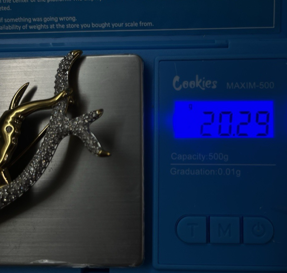 Vintage Swarovski SCS Genuine Swan Signed Elephant & Tree Brooch Retired 1993