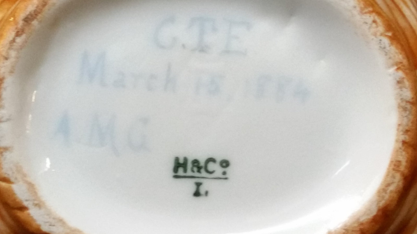 1884 Haviland Limoges Basket Weave Creamer Osier Blank Floral H3427 Gold Trim