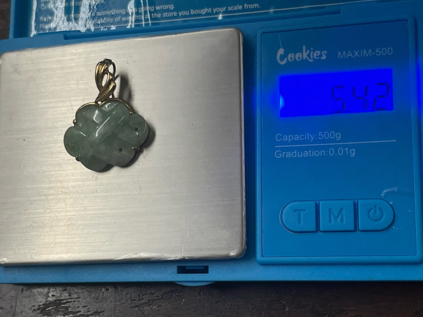 Estate 14K Yellow Gold Jade Weave Endless Infinity Knot Pendant 5.4g Hinged Bail