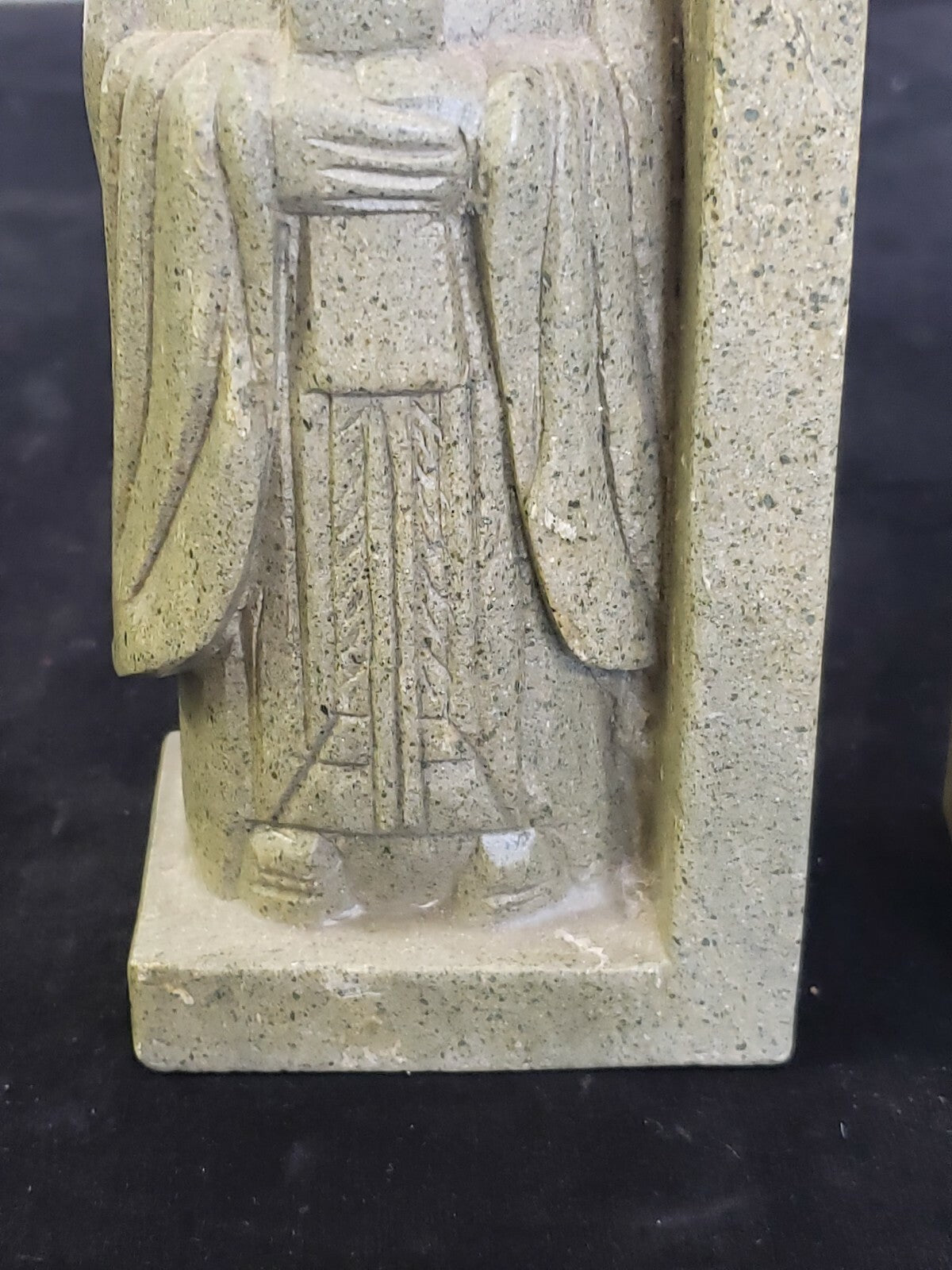 Pair of Jade Chinese Men Scholar Warrior Bookends H 7" weighs 4 lb 4 oz