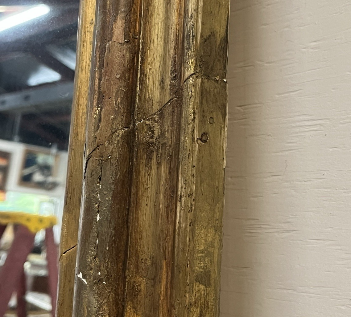 Antique Large Gilt Gold Over Mantle French Louis XVI Mirror 70" x 56"