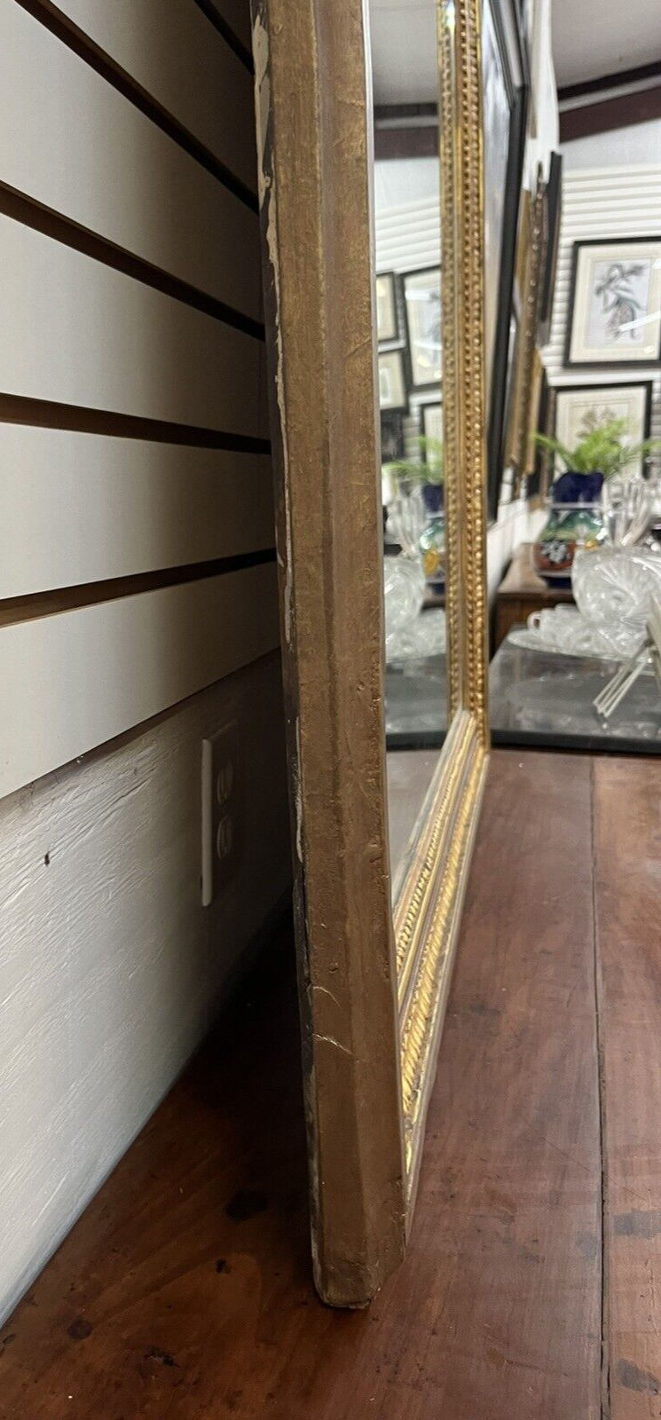 40" x 75" Tall Palladian Gilded Gold Mirror w/ Bird Motif Crown