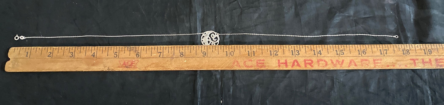 STERLING SILVER SU CUT OUT DESIGN PENDANT CHAIN NECKLACE 925 FINE