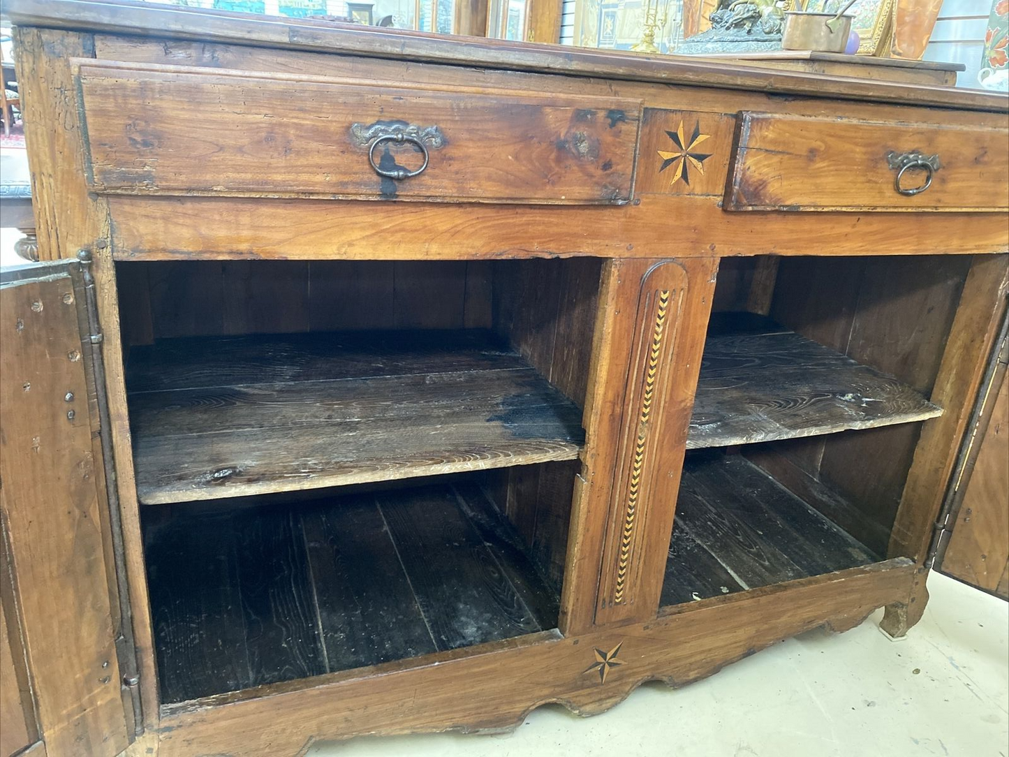 French Provincial Louis XV Inlaid Cherry Chest Commode Sideboard, 19th c. A11