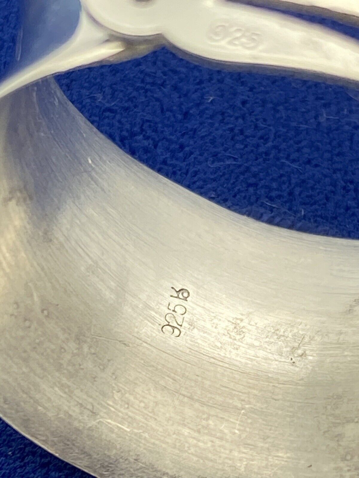 Vintage Sterling Silver Wide Half Hoop Clip On Earrings Marked 925