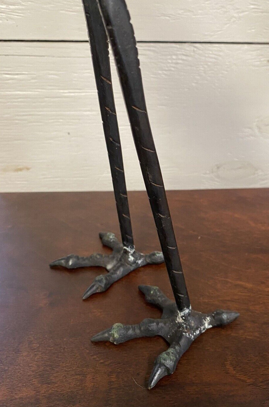 Antique Japanese Meiji Style Bronze Crane Bird Sculpture