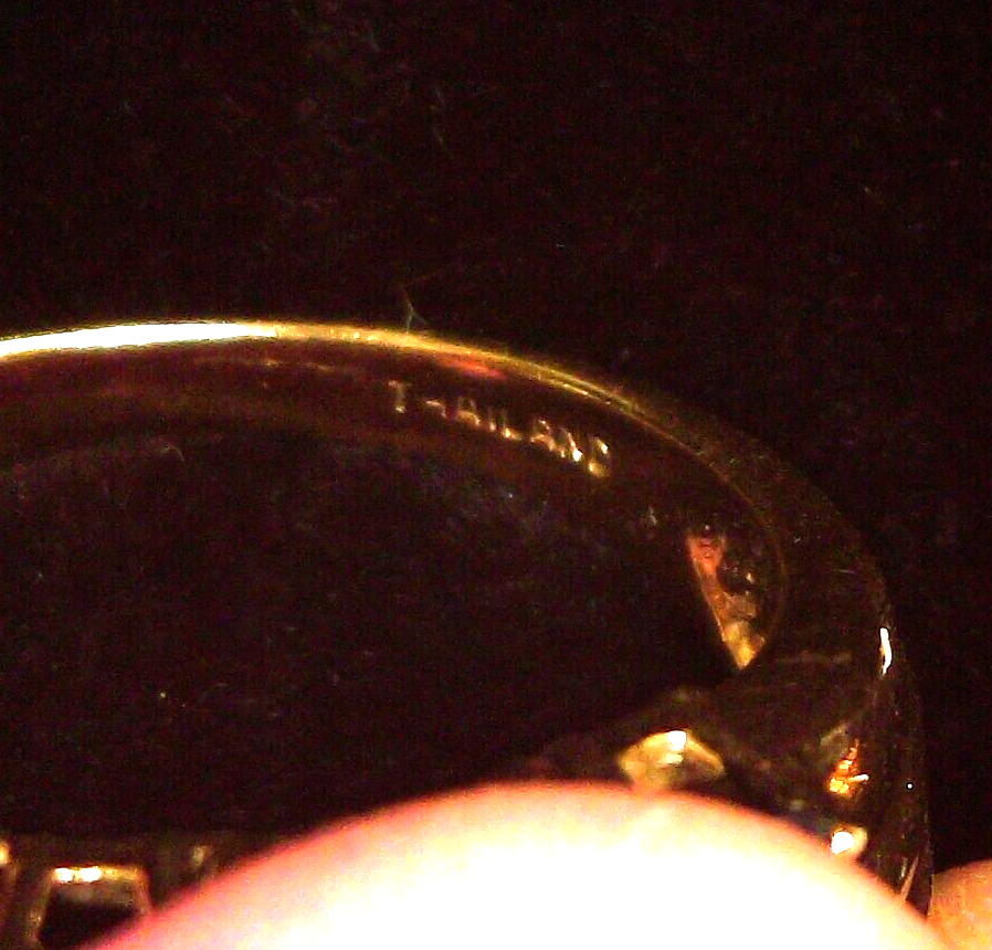 14k Yellow Gold 21 Blue Topaz Ring 5.8 g size 6.75 Thailand CID