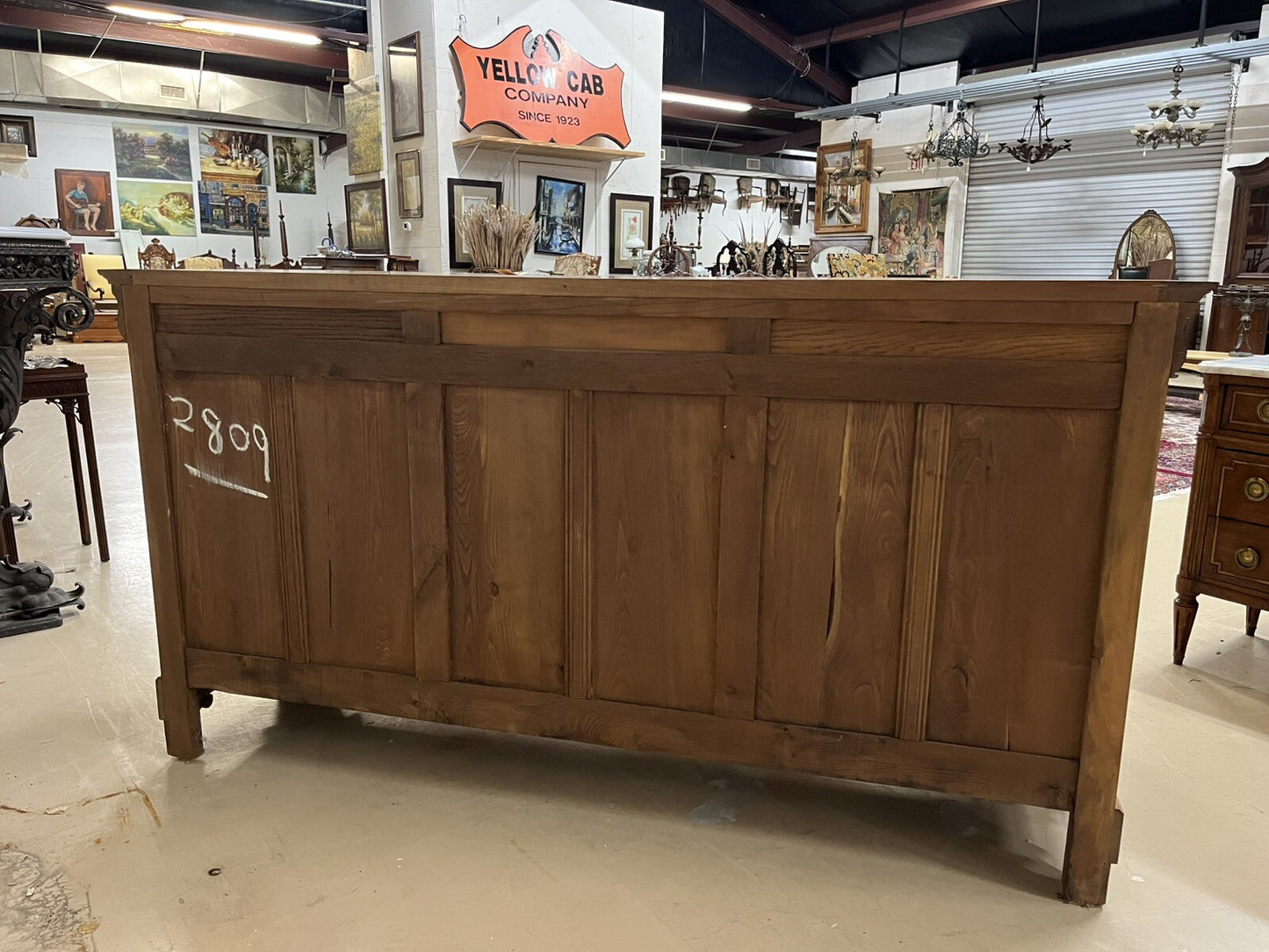 French Louis Philippe Blonde Three Door Sideboard Buffet Server Enfilade 78"W