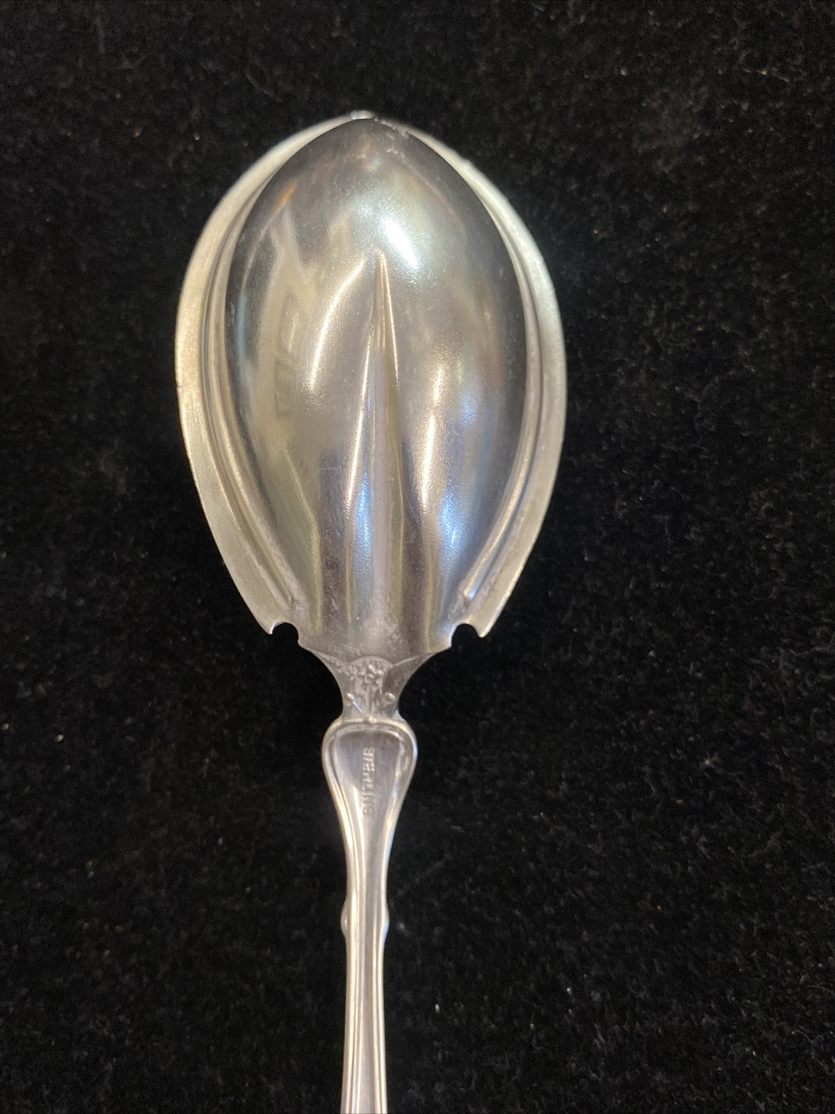 J.B. & S.M. Knowles CLINTON Sterling 6 1/2" Citrus Spoon 1880 Bright Cut PC12