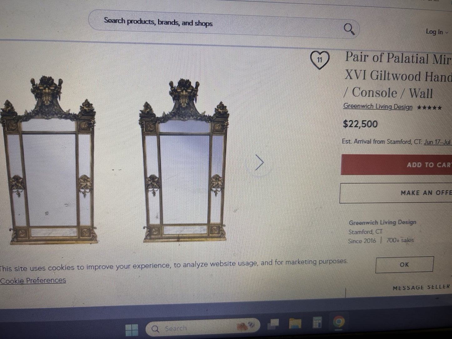 81" X 46" PAIR OF PALATIAL LOUIS XVI STYLE GILT GOLD PARCLOSE PIER WALL MIRRORS
