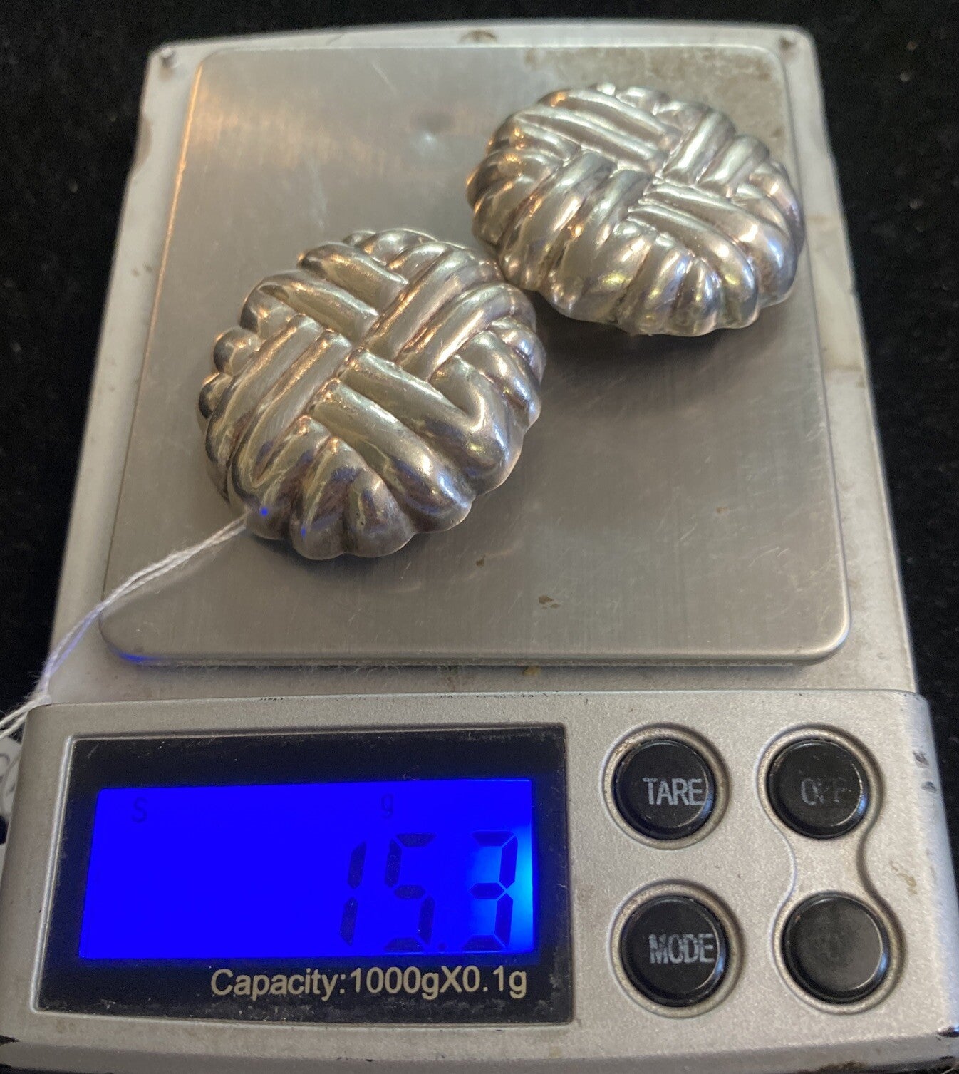 Pair of Sterling Silver 925 Clip On Earrings 15.3g