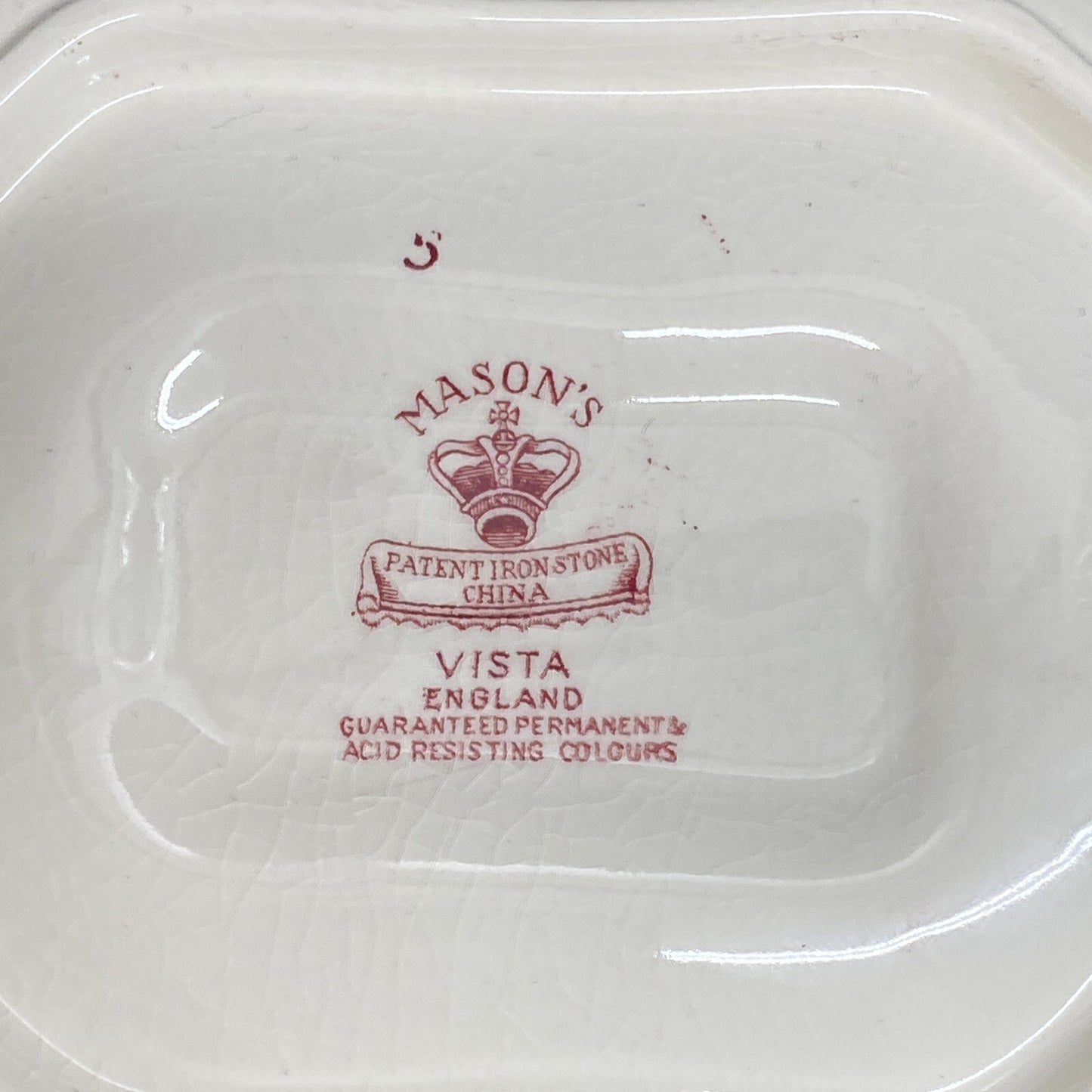 Mason's Vista Pink Small Sauce Boat with Underplate 6 1/2"