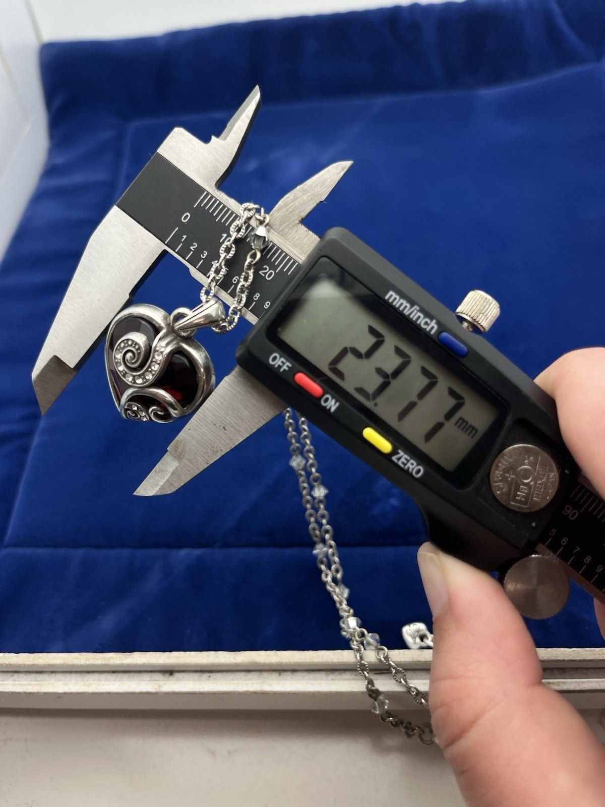 Brighton Retired Cupid's Love Silver Tone Red Heart Necklace 18.5"