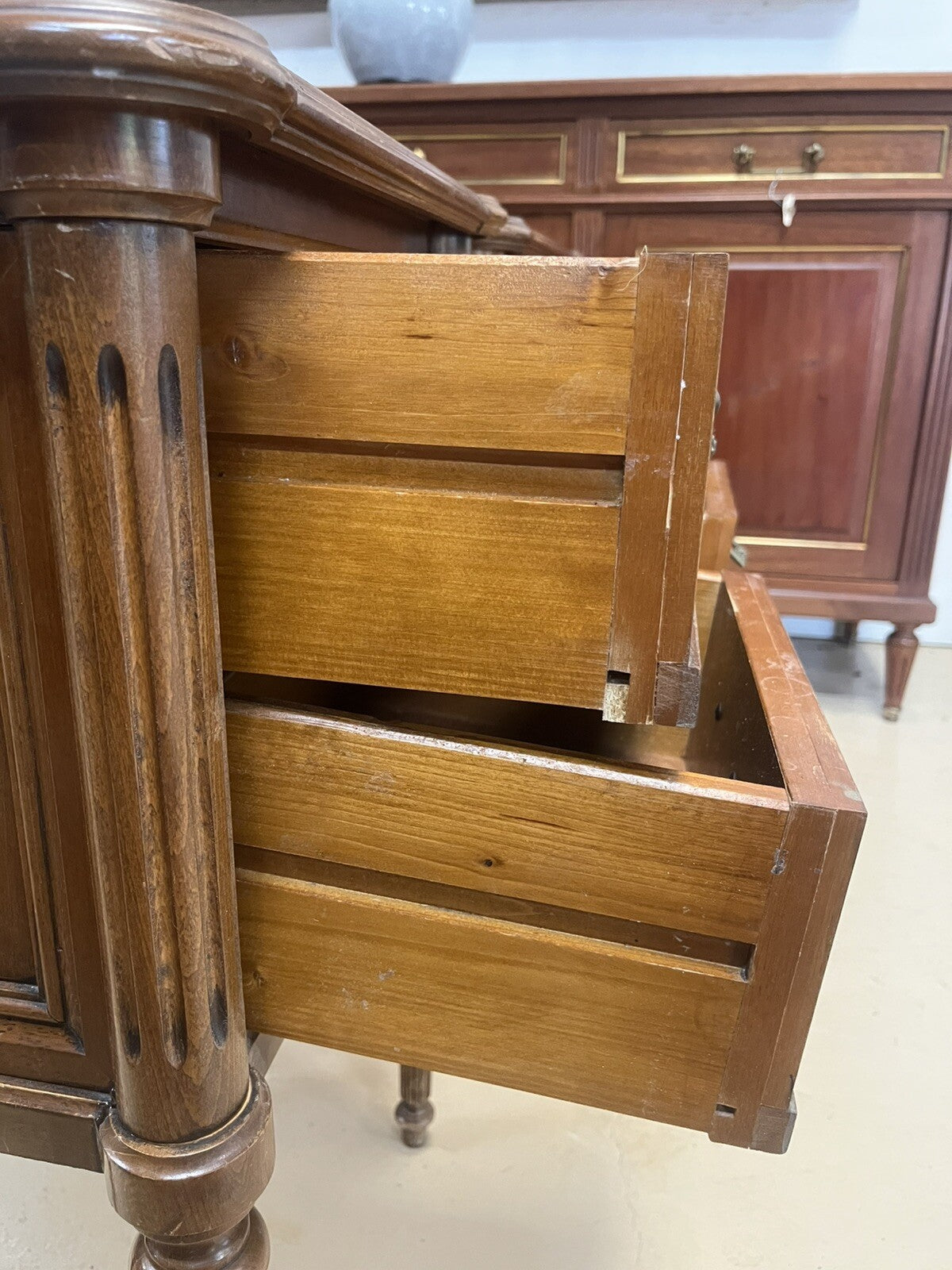 PAIR OF FRENCH LOUIS XVI STYLE TWO-DRAWER NIGHTSTANDS END TABLES