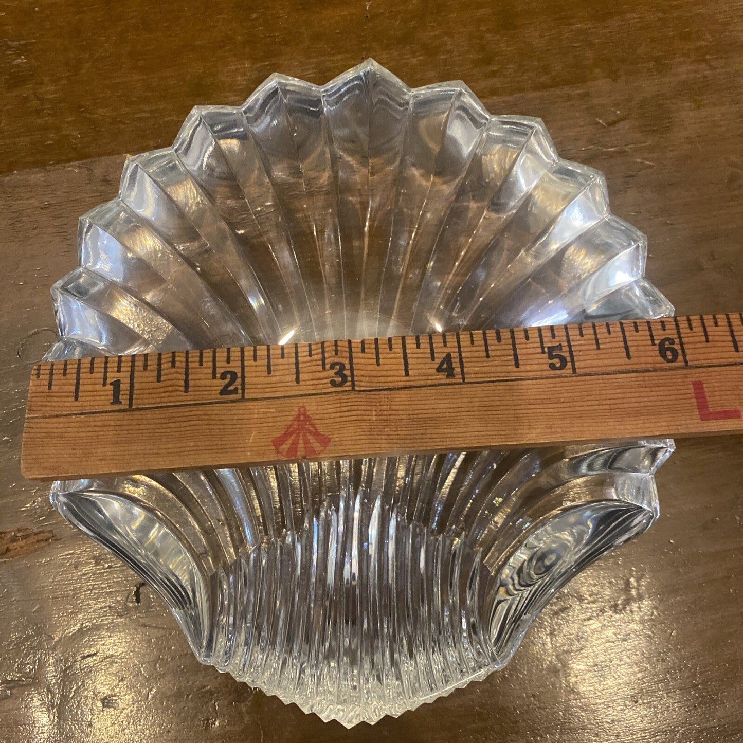 Bieder Glass Scallop Seashell Bowl Tidbit Nut Dish Tray