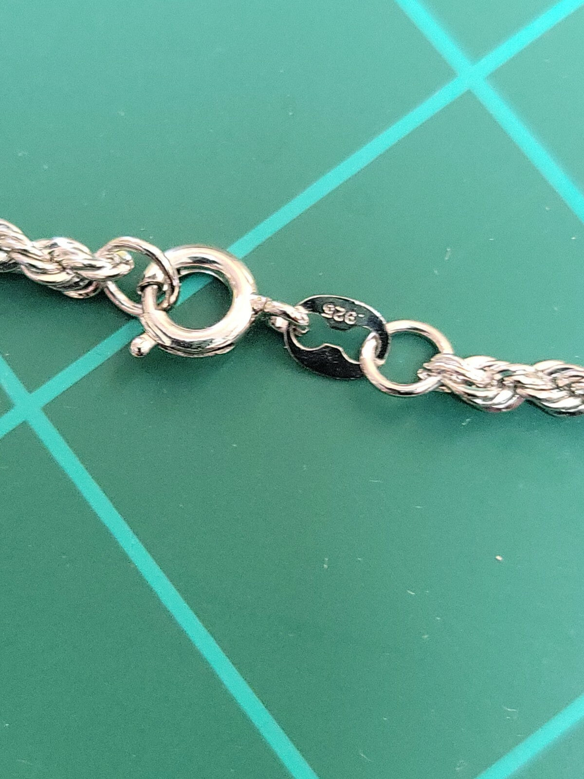 STERLING SILVER 20" CHAIN NECKLACE w Flower Rhinestone Pendant Brooch Lord & Ta