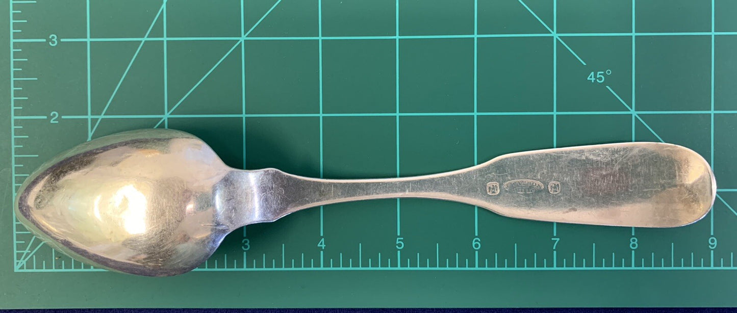 Coin Silver by James Watson from Philadelphia Pair Large 8" Serving Spoons 1820