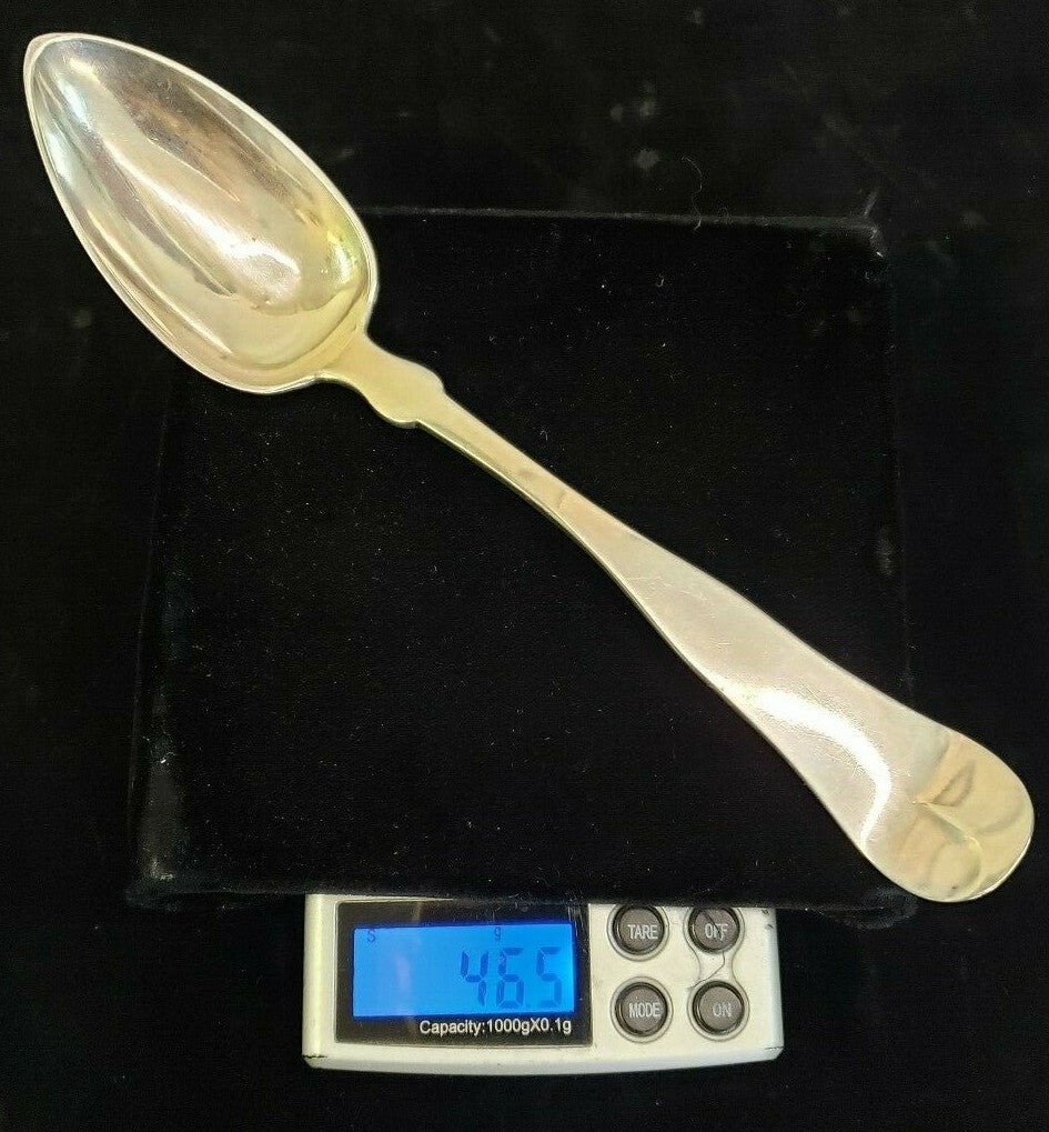 Coin Silver Pear & Bacall of Boston, MA 1850 PR TABLESPOONS "Cutler" Mono 7 5/8"