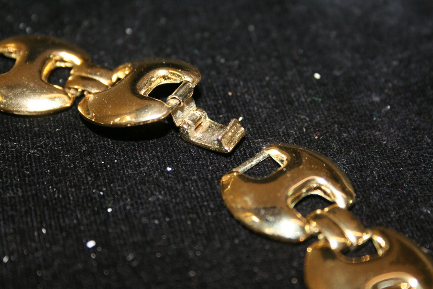 Vintage Goldplated Rhinestone Mariner link Chain Necklace and Earrings