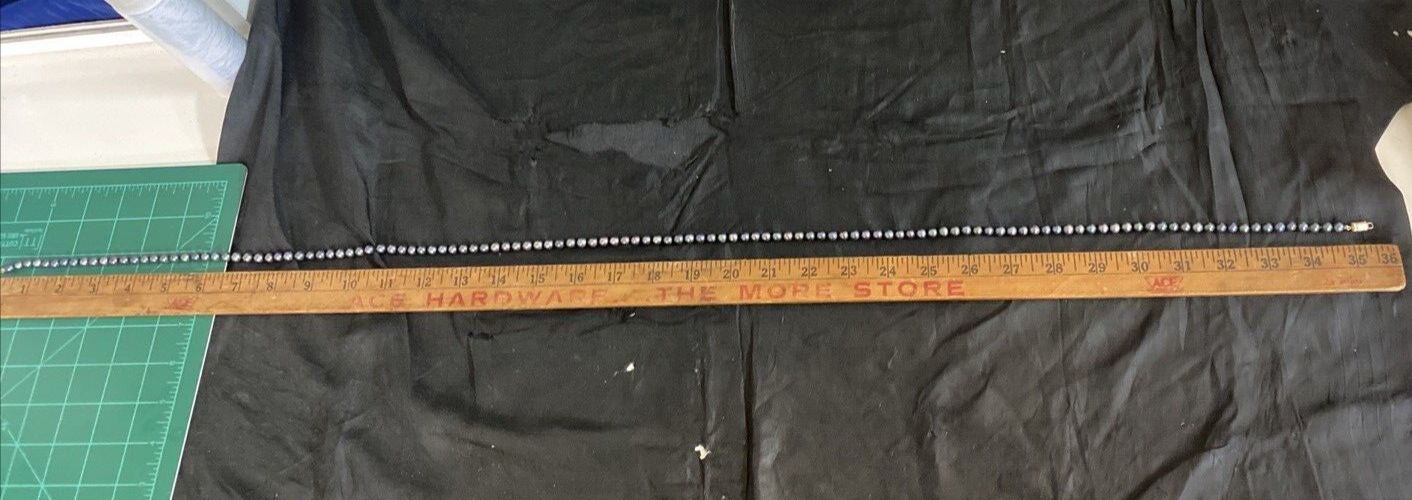 Cultured Tahitian Black South Sea Pearl Necklace, 36in, 14k gold clasp, 6.5mm