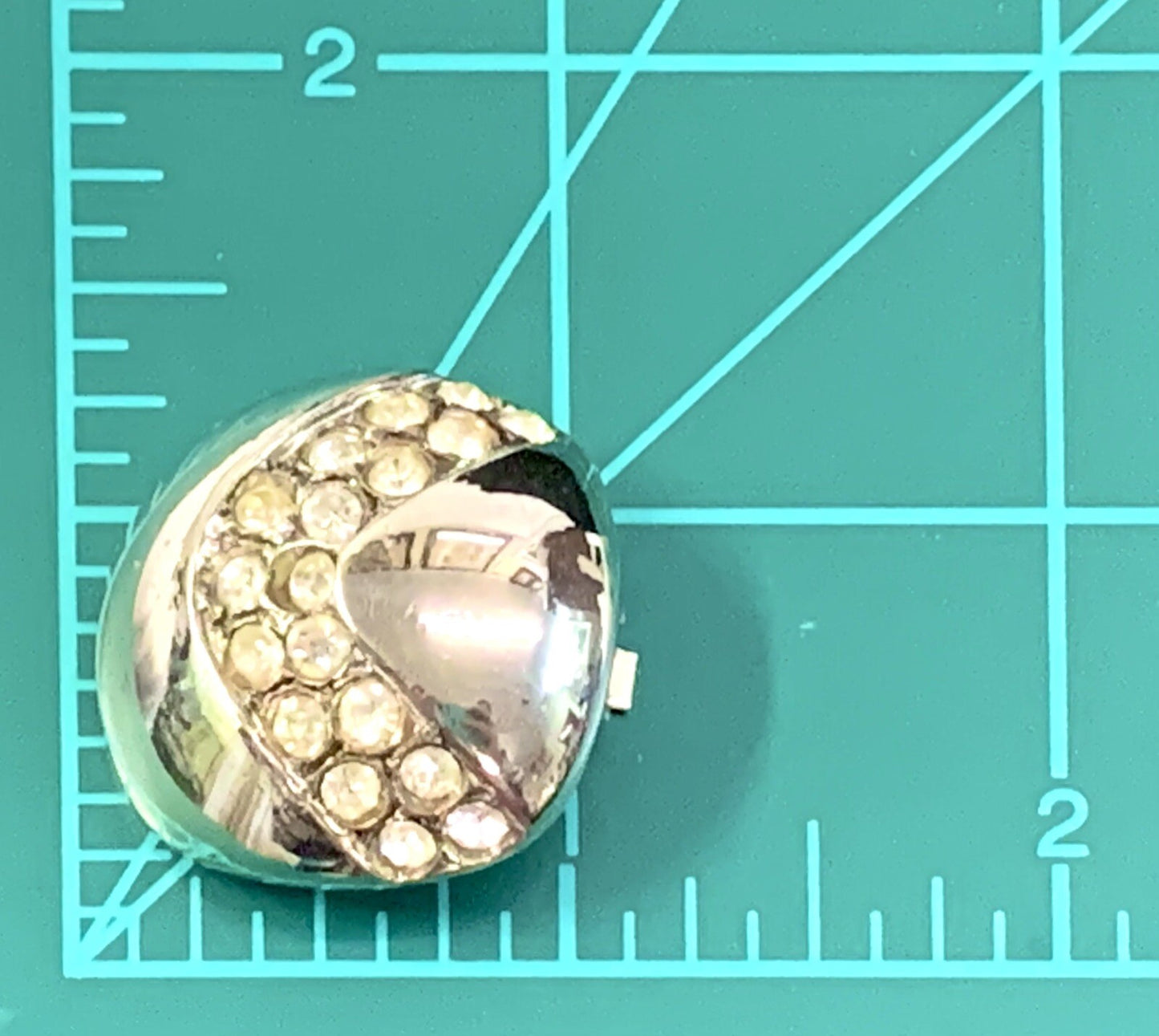 P&M Paris Vintage Silver & Rhinestone Clip Earrings