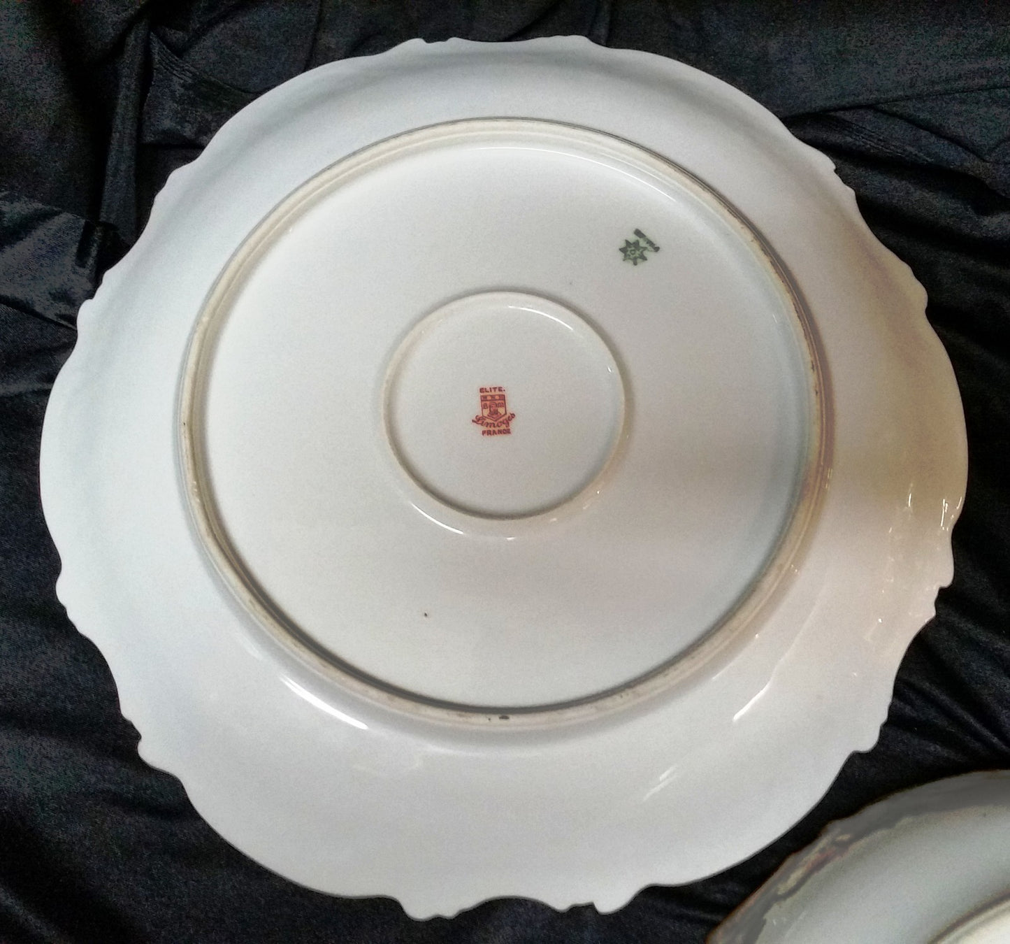 Antique Limoges Elite Serving Salad Pudding Bowl w Under plate 11.5" Rd Platter