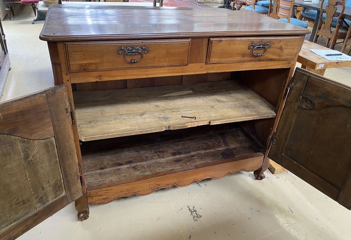 French Provincial Louis XV Cherry Chest Commode Cabinet Buffet Sideboard 1800's