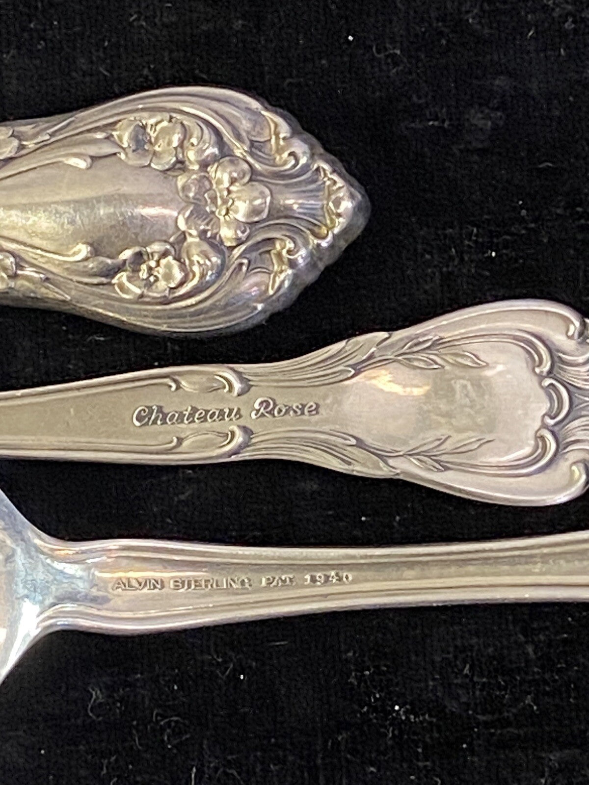 1x Alvin Sterling Silver "Chateau Rose" Soup Spoon 6 1/4" No Mono 12 available