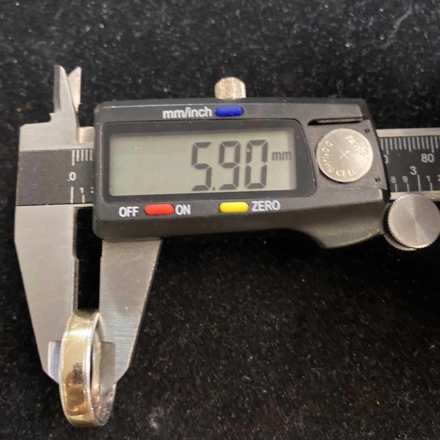 10k Yellow Gold & Sterling Silver Men's Ring Band Size 11.75 7.5g