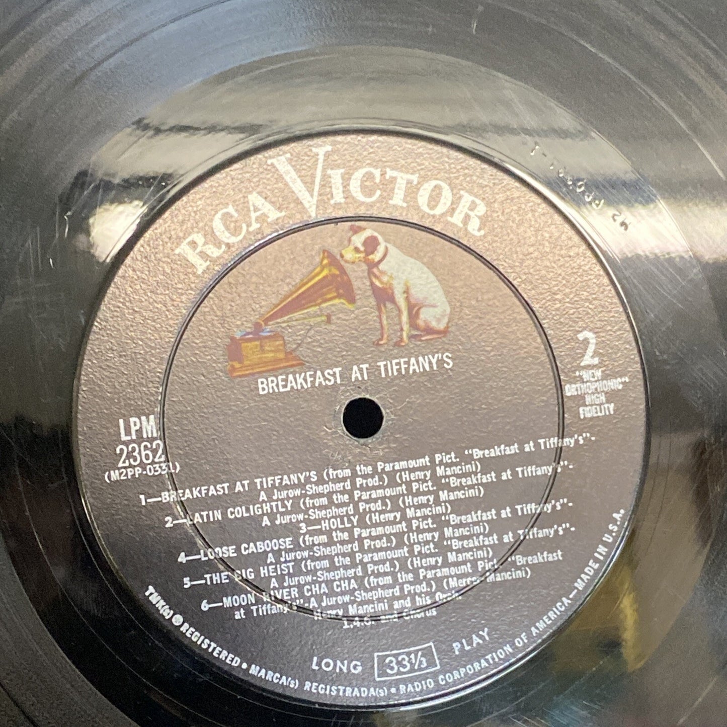 HENRY MANCINI-Breakfast At Tiffany's VINYL 12” LP 1961 RCA LSP-2362 NM/VG