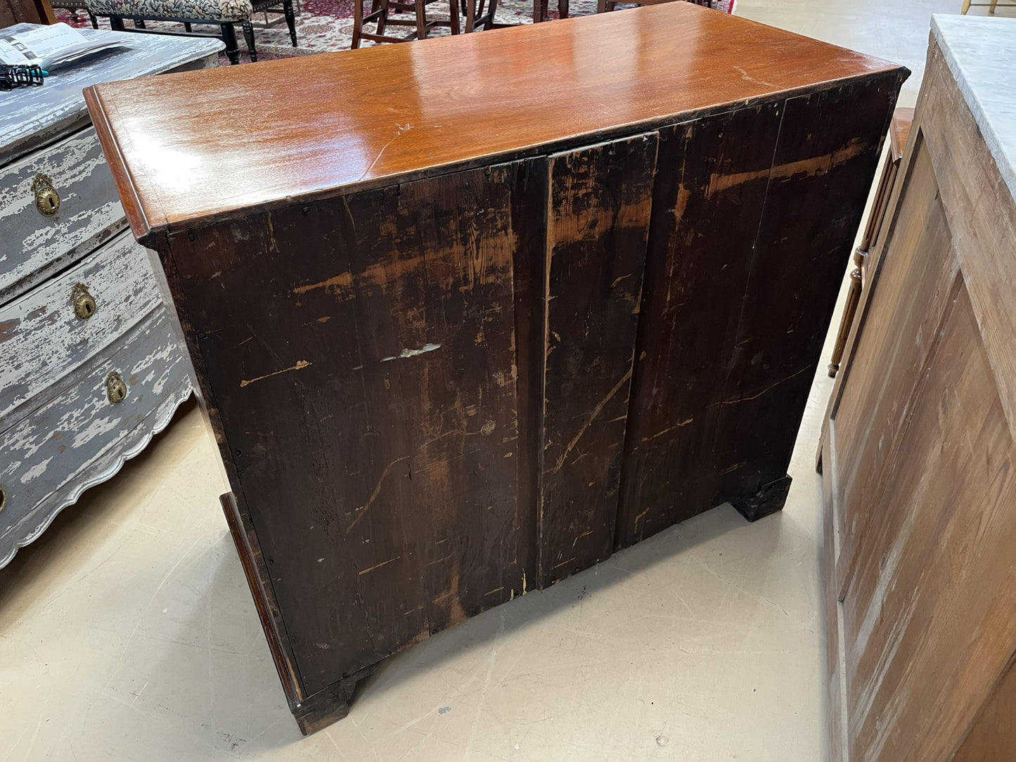ANTIQUE ENGLISH GEORGE III INLAID MAHOGANY COMMODE CHEST OF DRAWERS