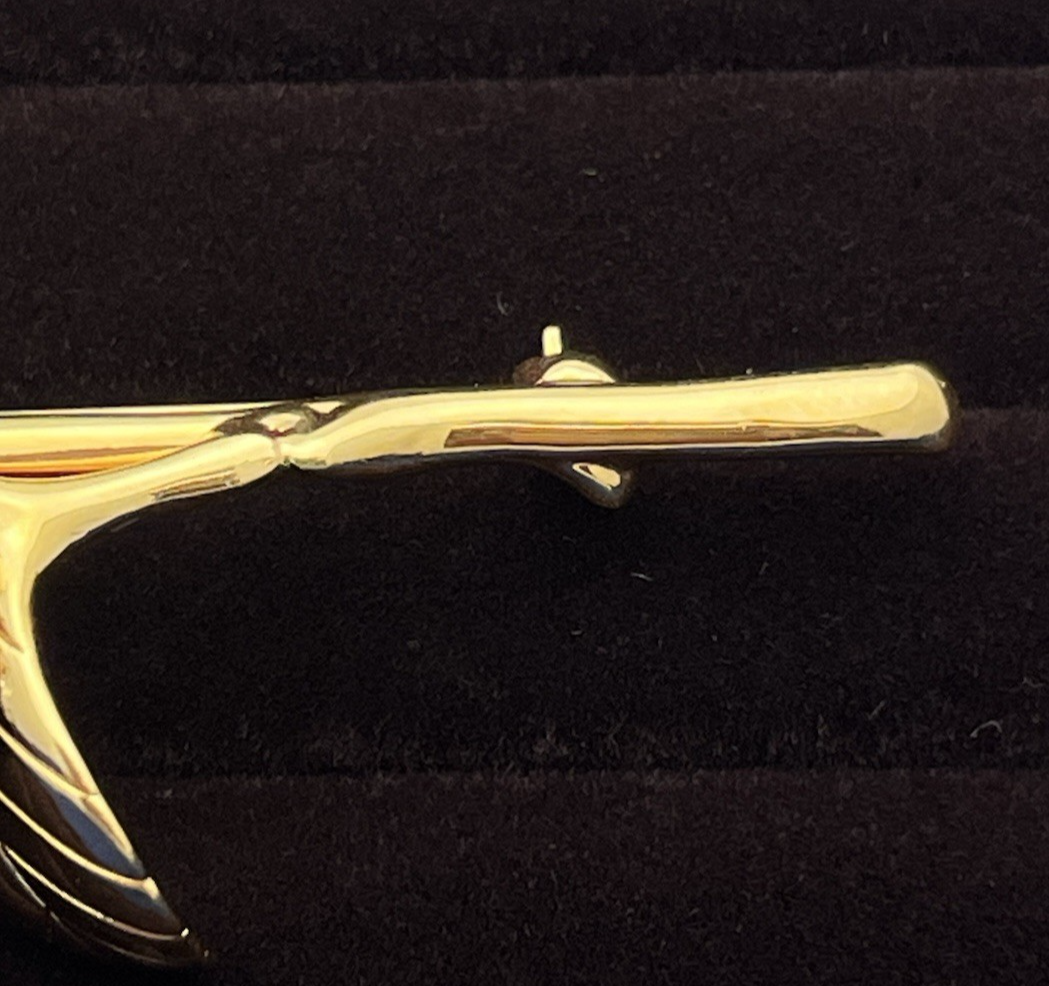 Swarovski Rose Brooch Gold Plated Clear Crystal “Memories Collection” Gorgeous!