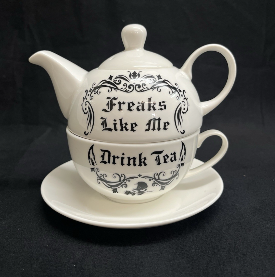 Alchemy of England 1977 Tea for One "Freaks Like Me Drink Tea" China Set