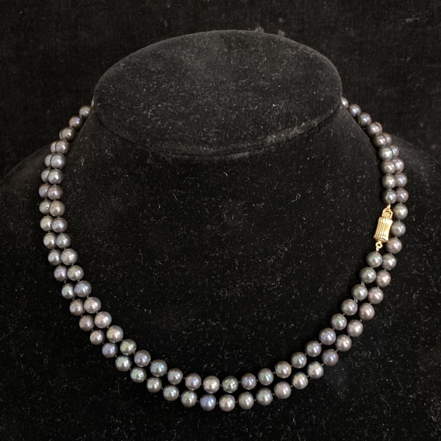 Cultured Tahitian Black South Sea Pearl Necklace, 36in, 14k gold clasp, 6.5mm